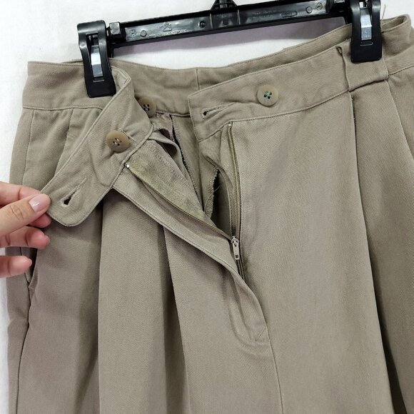 Cypress Grove Pants Womens 10 Beige 100% Silk Pleated Dress Trousers Classic 23" - Picture 4 of 15